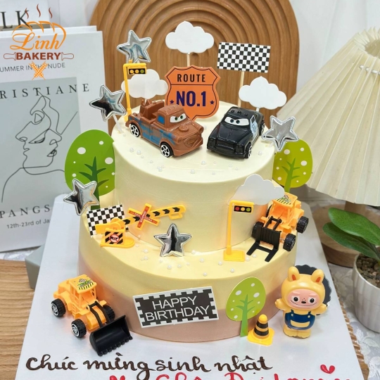 Bánh sinh nhật bé trai ô tô  15